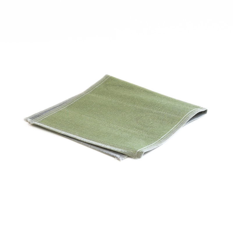 蚊帳織り　備長炭色合わせおしぼり　裏葉