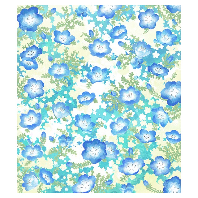 　絵便りふきん　ネモフィラ
