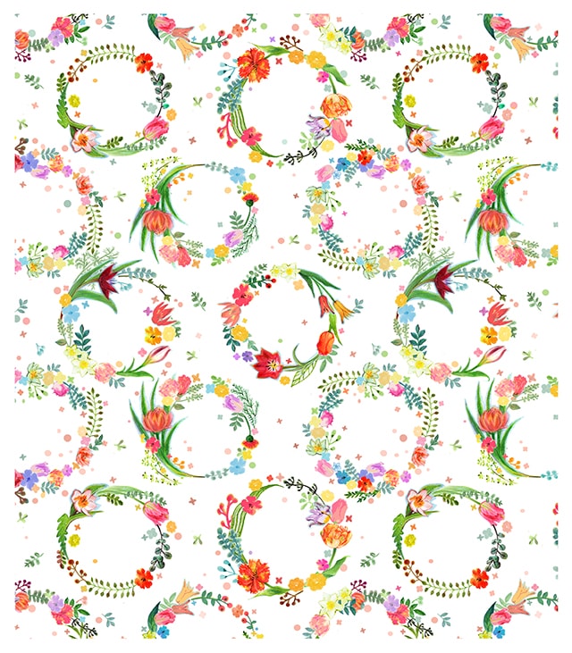 花ことば絵便りふきん　チューリップ「幸せが訪れますように」