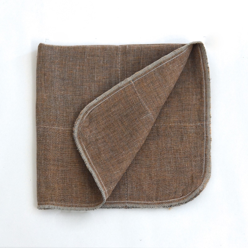 蚊帳織りタオル -ハンドタオル- 備長炭オーガニックコットン ブラウン