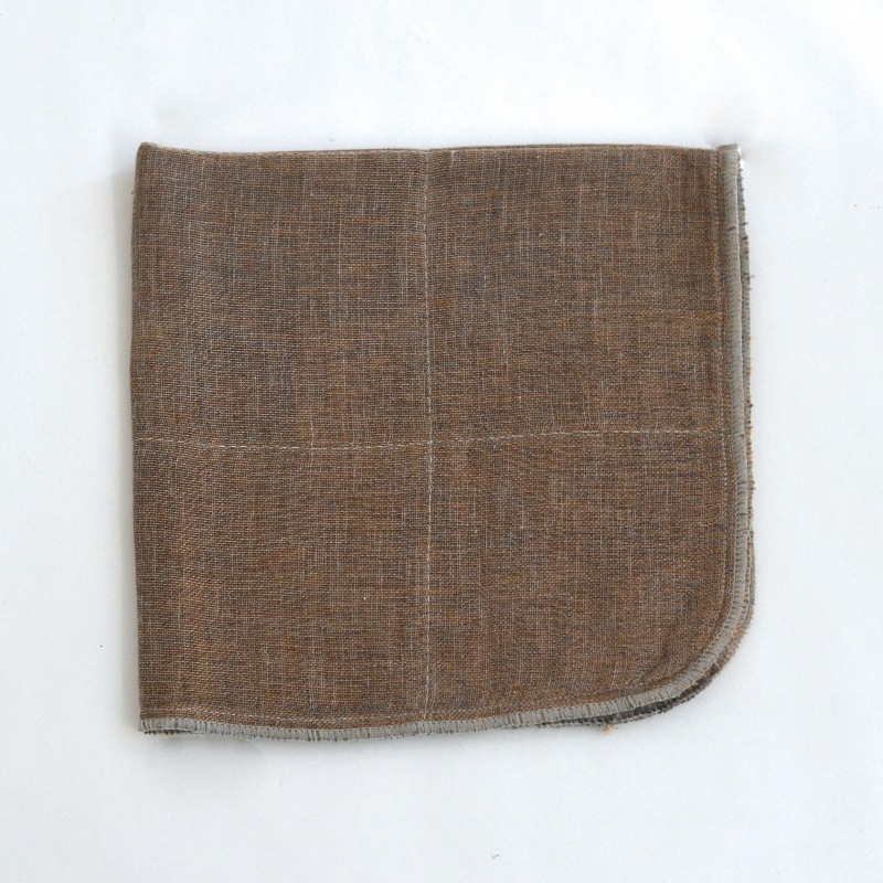蚊帳織りタオル -ハンドタオル- 備長炭オーガニックコットン ブラウン