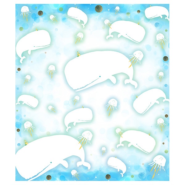 絵便りふきん 白クジラ
