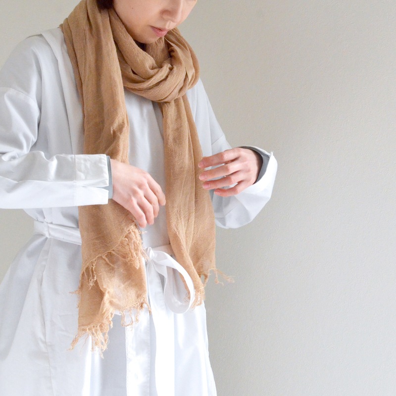 アダンの蚊帳ストールショール レギュラー 胡桃色