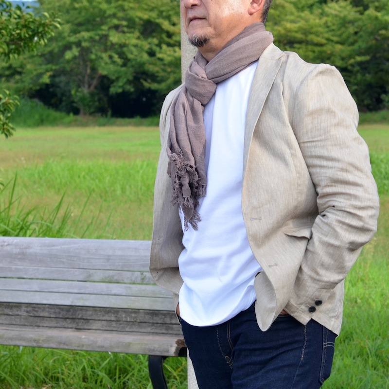 アダンの蚊帳ストールショール レギュラー 古代紫