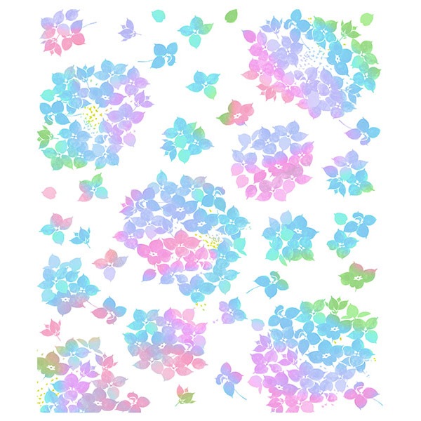 絵便りふきん 紫陽花