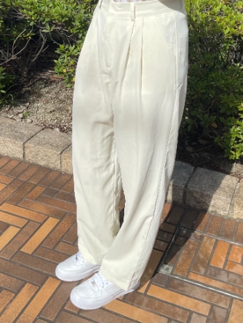ハイウエストロングパンツ　春夏用　シンプルデザインスリット入りデートにも最適 ハイウエストロングパンツ | Bottoms | Na;yone