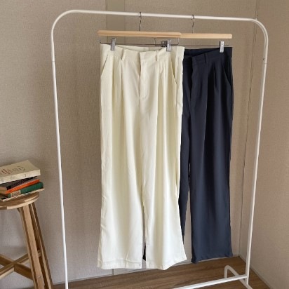 ハイウエストロングパンツ　春夏用　シンプルデザインスリット入りデートにも最適 ハイウエストロングパンツ | Bottoms | Na;yone