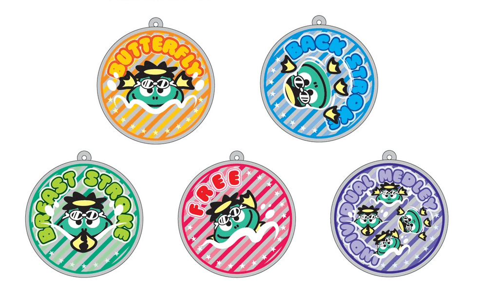 ぱちゃぽ競泳種目別アクリルキーホルダー