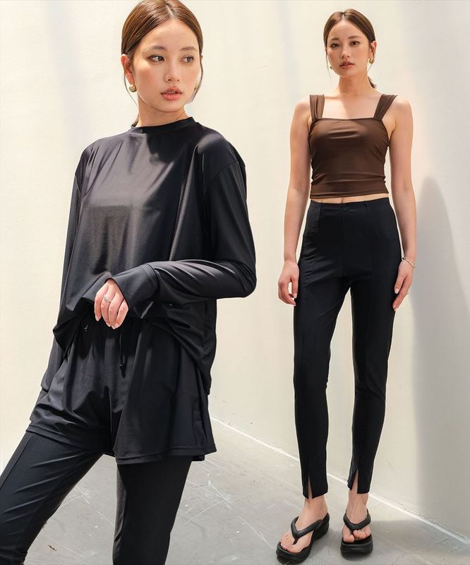 【紫外線カット率99.9％以上】ラッシュガード レギンス 付き 体型カバー タンキニ 水着
