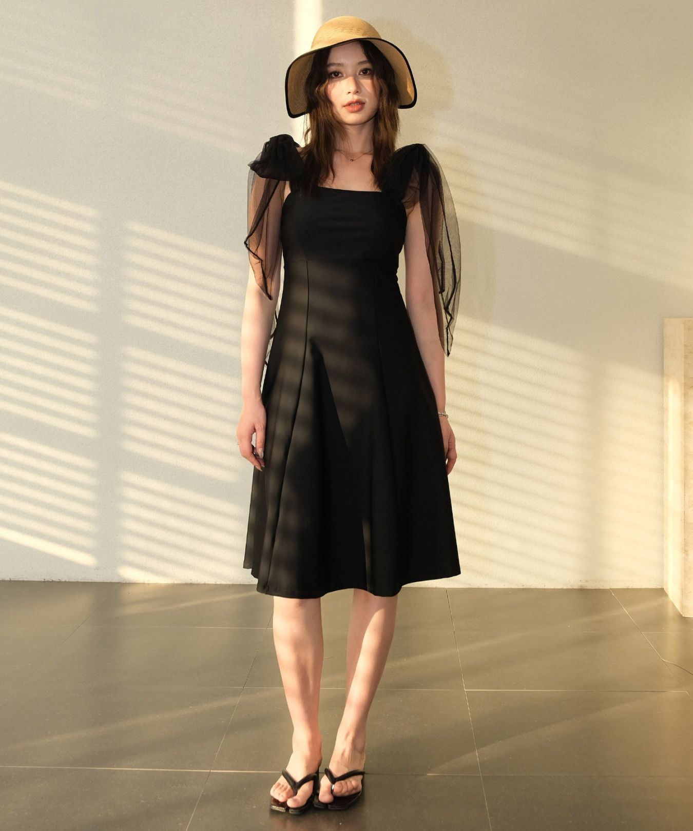 【2025年新作水着】チュールリボン ワンピース 水着