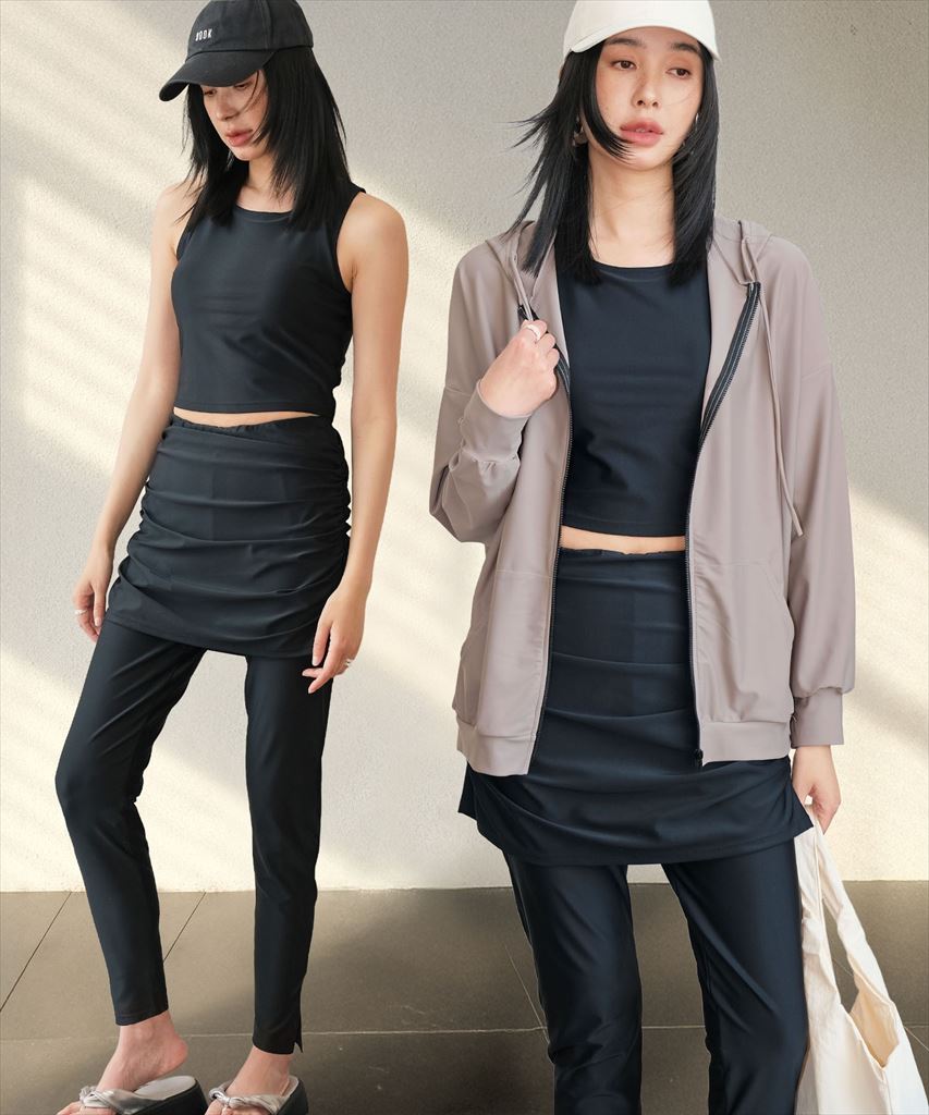 【未着用】オシャレボ　タンキニ　水着　セットアップ　５点セット 紫外線カット率99％以上】ラッシュガード タンキニ 5点セット[品番