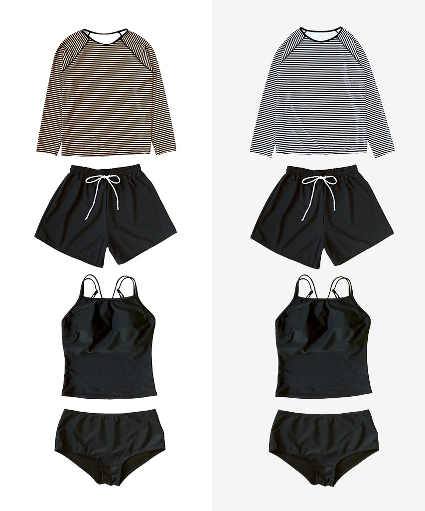 【紫外線カット率99％以上】体型カバー ラッシュガード 付き キャミソール 水着 セットアップ ヨガ ピラティス