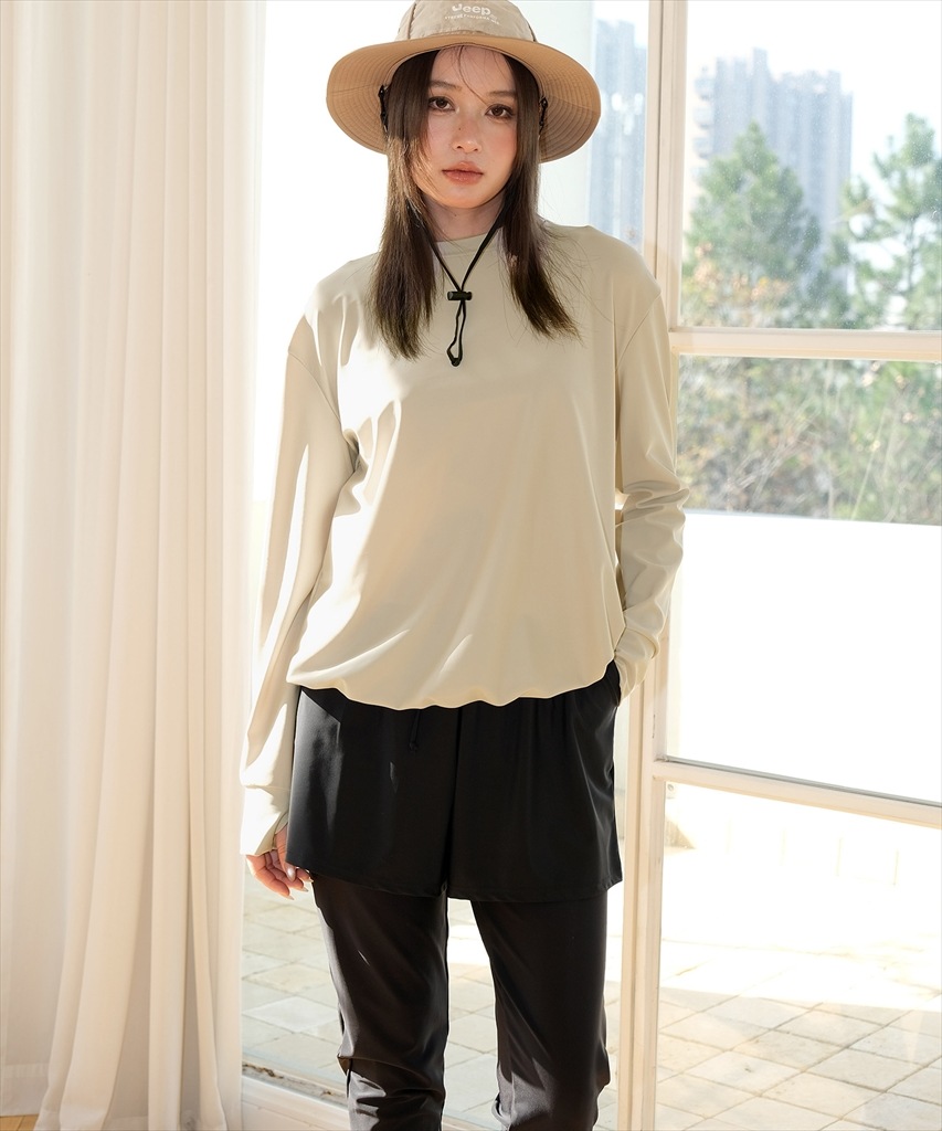 【紫外線カット率99%以上】ドロスト ラッシュガード 付き 体型カバー キャミソール 水着 セットアップ 5点セット