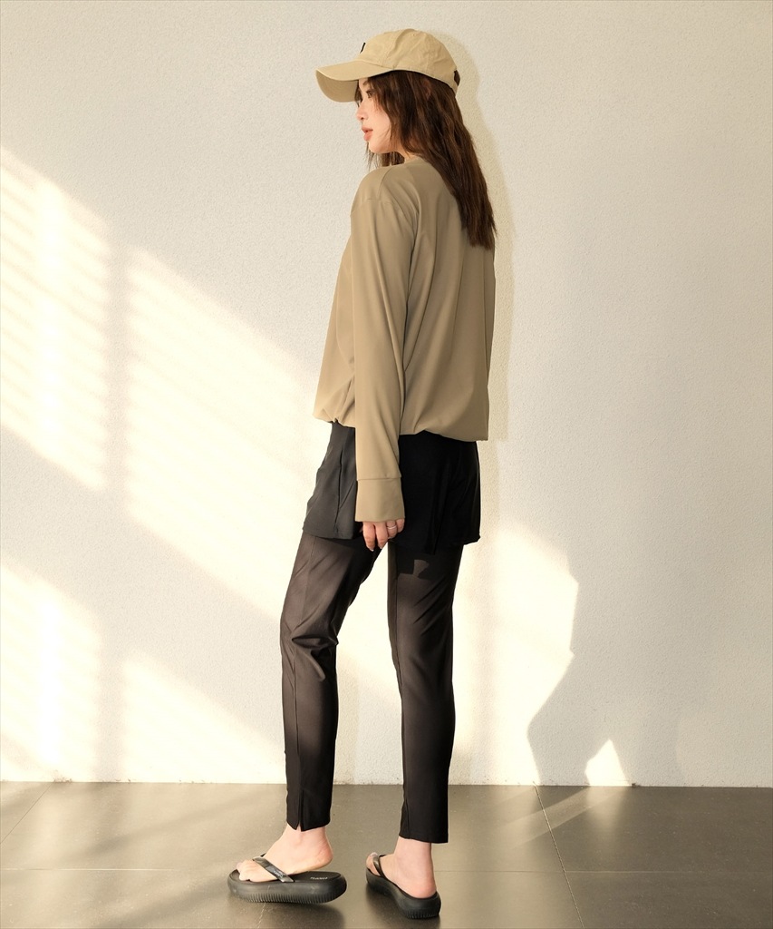 【紫外線カット率99%以上】ドロスト ラッシュガード 付き 体型カバー キャミソール 水着 セットアップ 5点セット