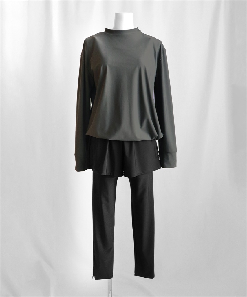 【紫外線カット率99%以上】ドロスト ラッシュガード 付き 体型カバー キャミソール 水着 セットアップ 5点セット