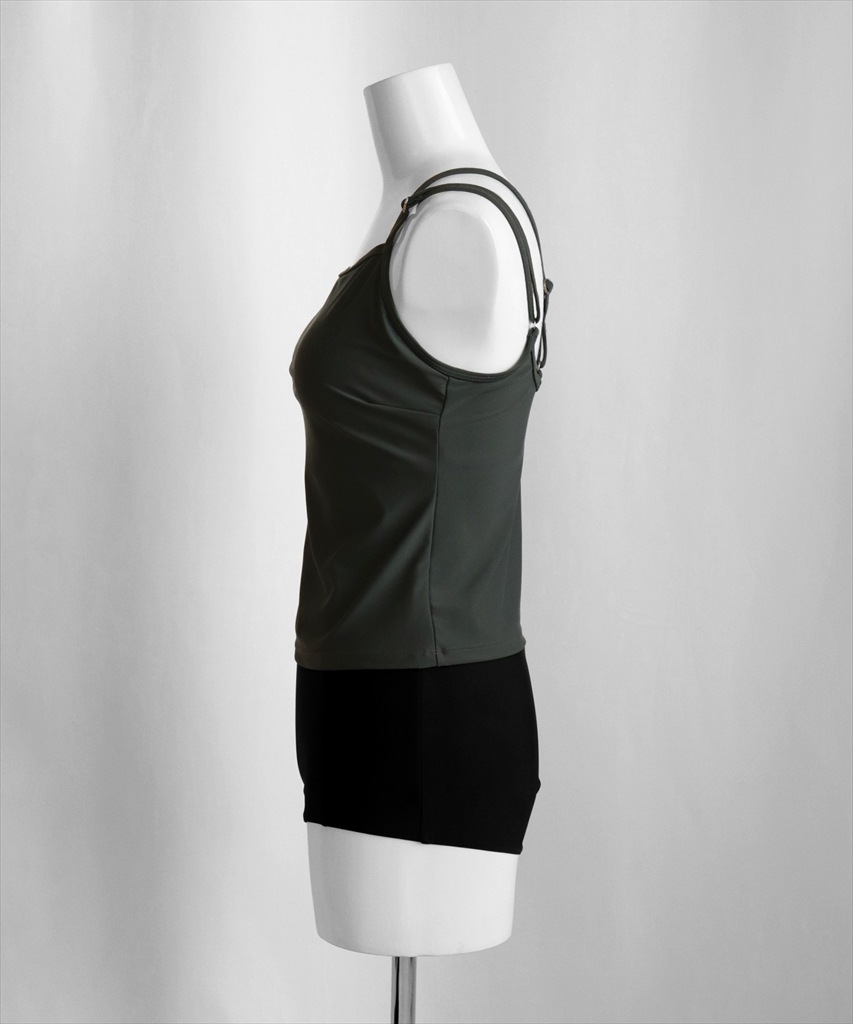 【紫外線カット率99%以上】ドロスト ラッシュガード 付き 体型カバー キャミソール 水着 セットアップ 5点セット