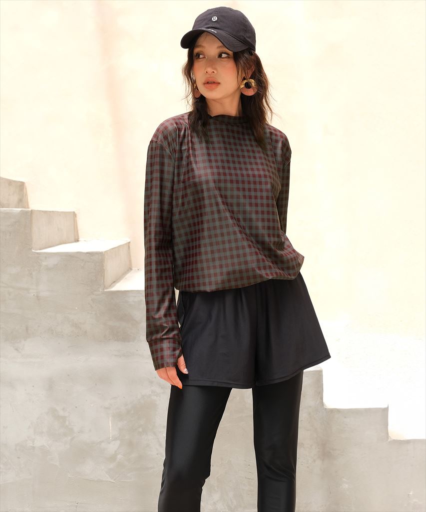 【紫外線カット率99%以上】ドロスト ラッシュガード 付き 体型カバー キャミソール 水着 セットアップ 5点セット