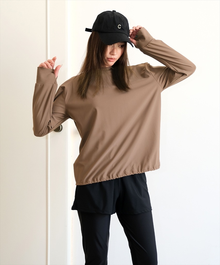 【紫外線カット率99%以上】ドロスト ラッシュガード 付き 体型カバー キャミソール 水着 セットアップ 5点セット