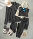 【紫外線カット率99.9％以上】ハーフジップ ラッシュガード 付き 体型カバー キャミビキニ 水着 セットアップ 4点セット レディース