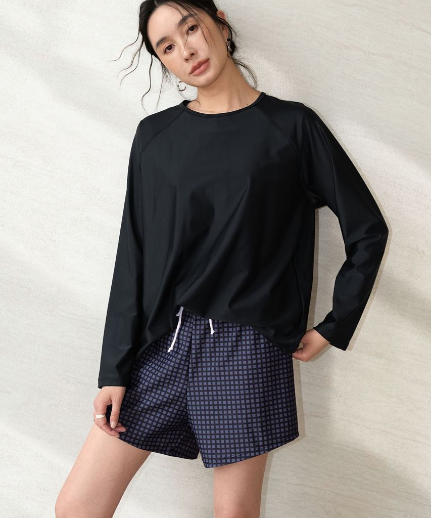 【UVカット】体型カバー ラッシュガード セットアップ 水着 レディース カバーアップ 水着の上に着る uvカット