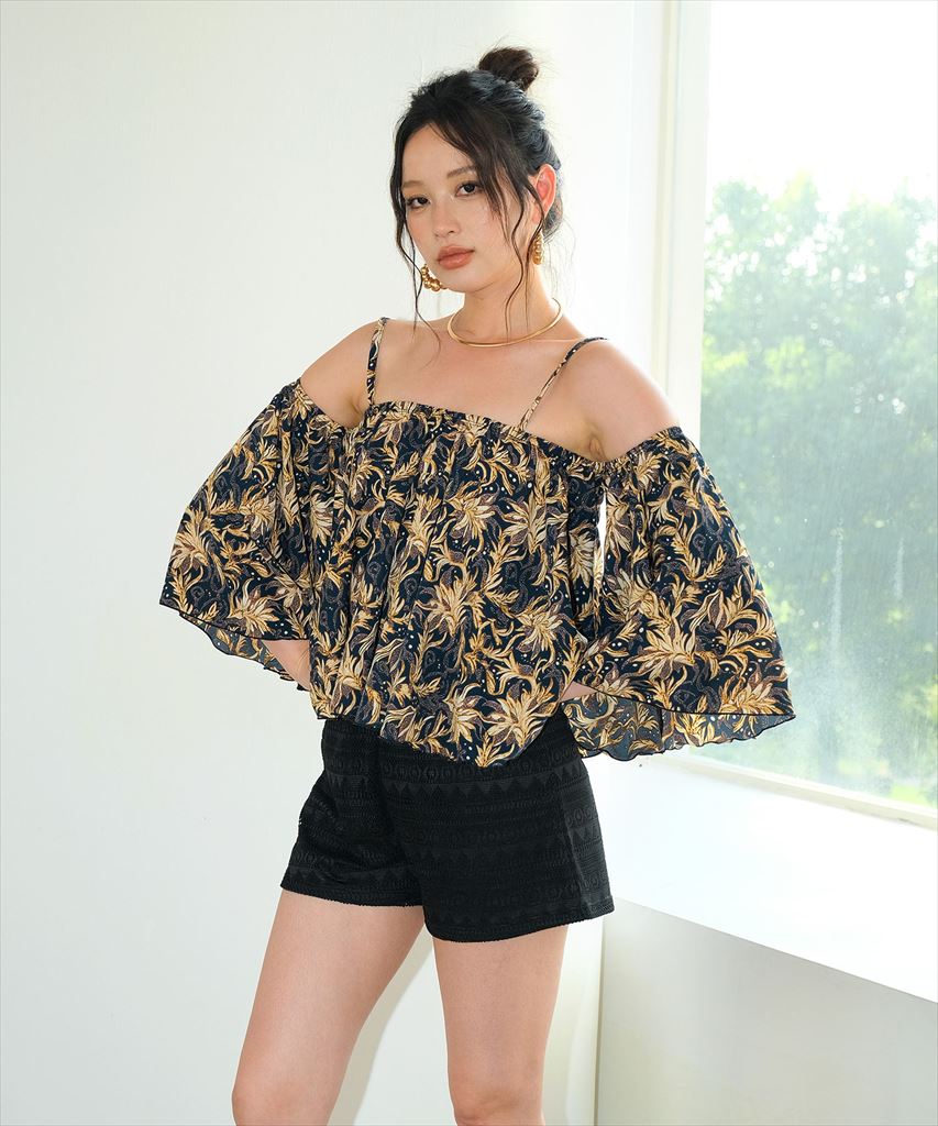 【2025年新作】カバーアップ オフショルダー キャミソール セットアップ 体型カバー レディース