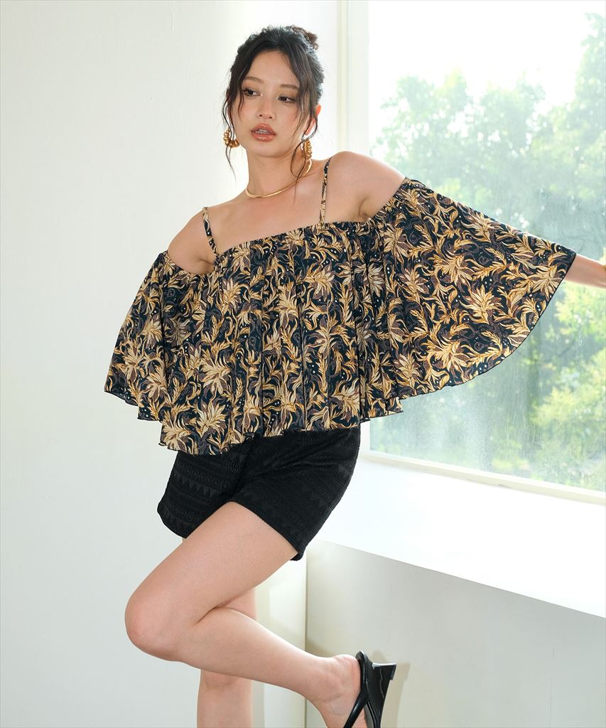 【2025年新作】カバーアップ オフショルダー キャミソール セットアップ 体型カバー レディース