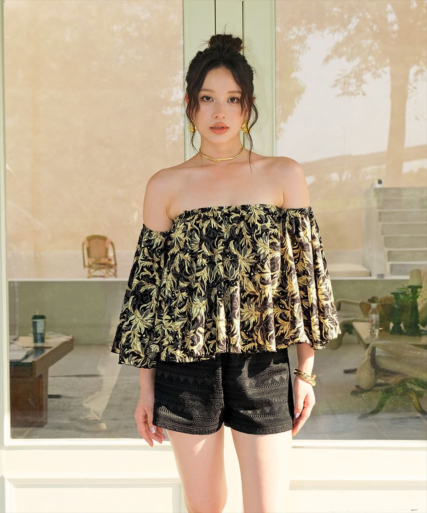 【2025年新作】カバーアップ オフショルダー キャミソール セットアップ 体型カバー レディース