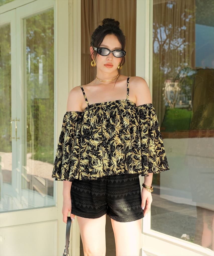 【2025年新作】カバーアップ オフショルダー キャミソール セットアップ 体型カバー レディース