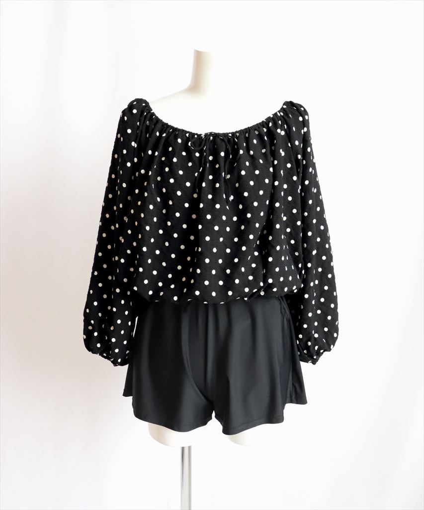 【2025年新作】カバーアップ オフショルダー バルーン セットアップ 体型カバー レディース