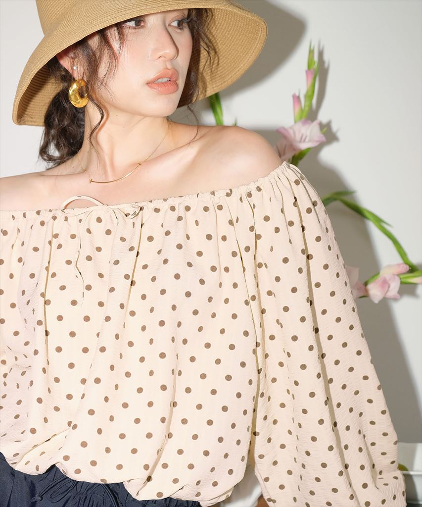 【2025年新作】カバーアップ オフショルダー バルーン セットアップ 体型カバー レディース