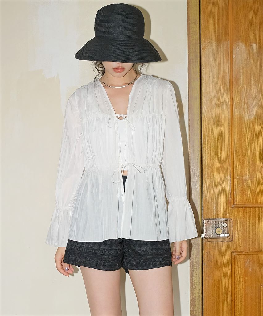 【2025年新作】カバーアップ ギャザー ブラウス セットアップ 体型カバー レディース