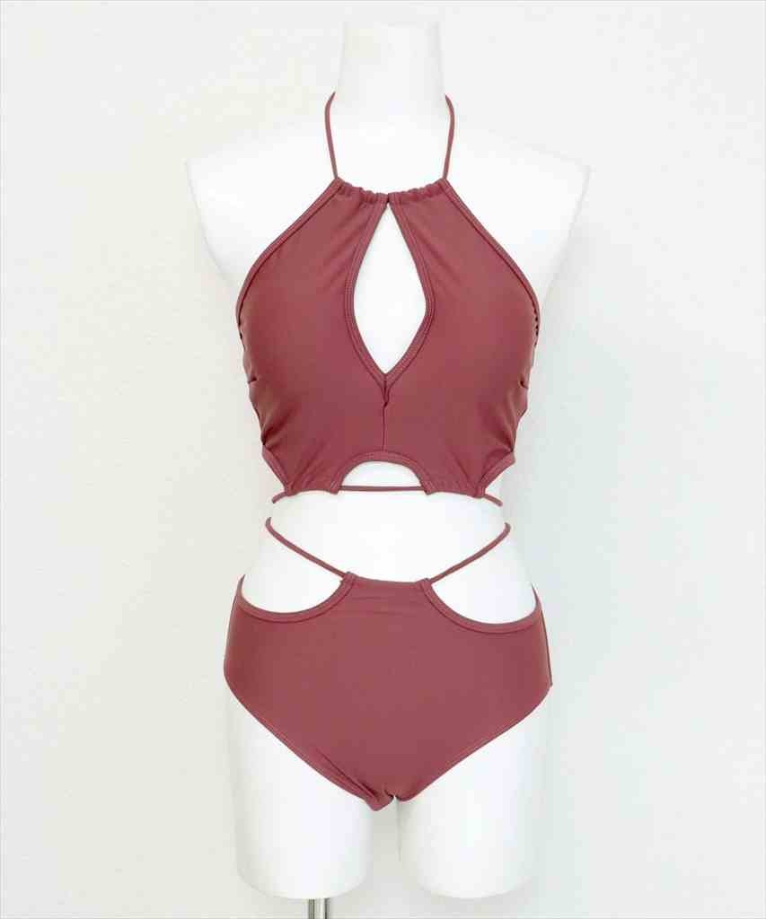 オフショルワンピース 付き カッティング ビキニ 水着