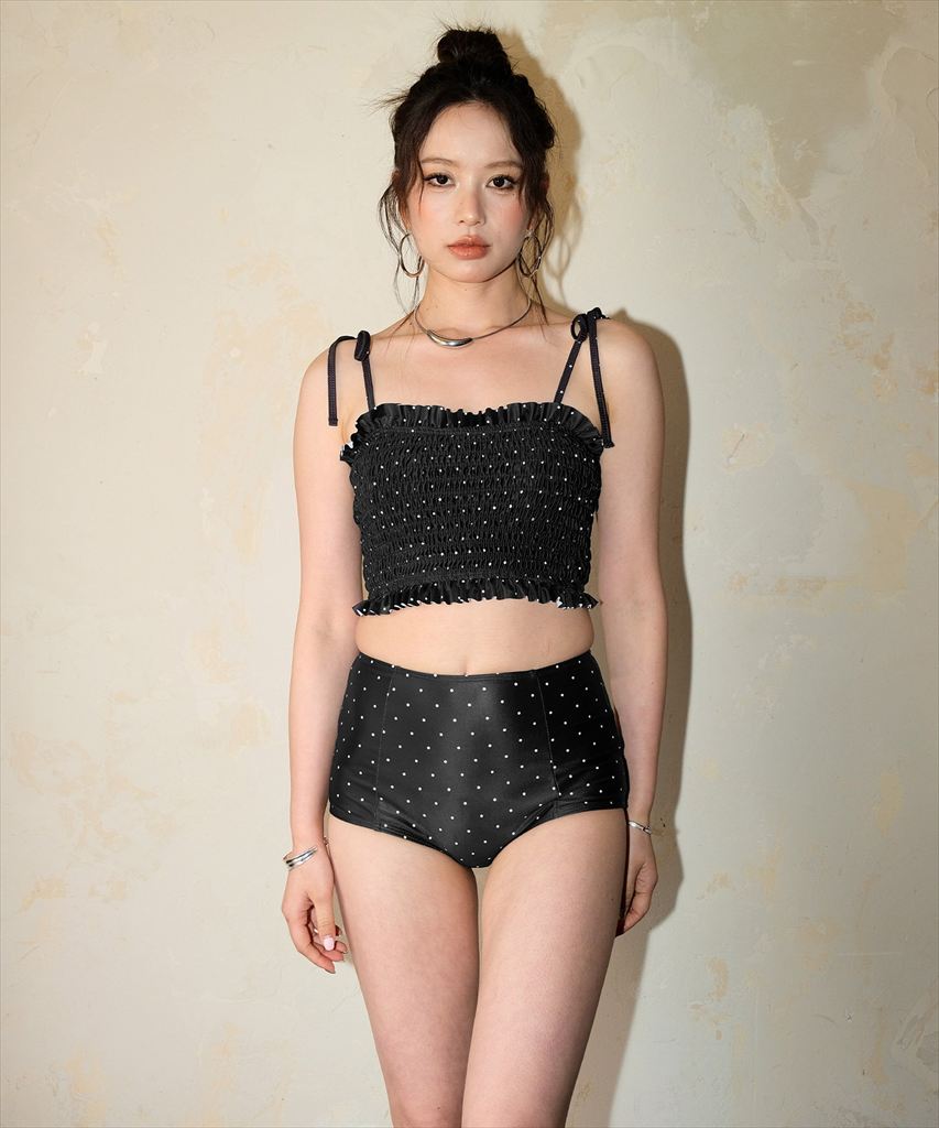 水着 レディース シャーリング ビキニ セットアップ 2点セット セパレート