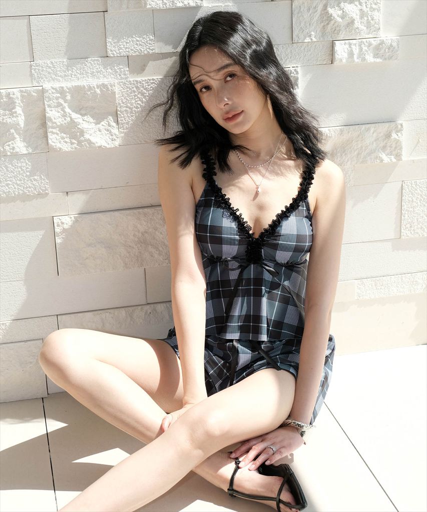 水着 レディース 体型カバー ビキニ セットアップ 3点セット キャミソール ショートパンツ