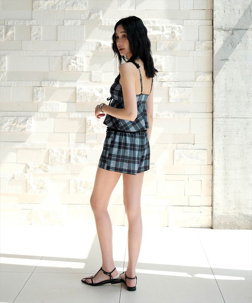 水着 レディース 体型カバー ビキニ セットアップ 3点セット キャミソール ショートパンツ