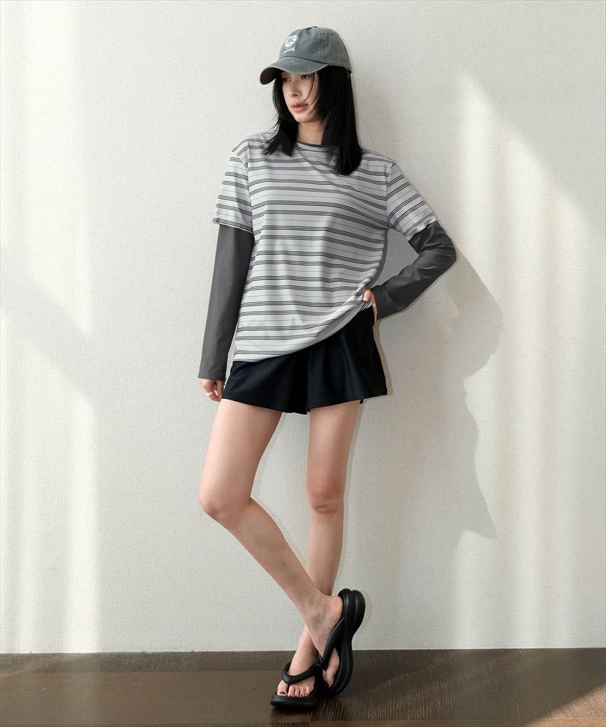 【紫外線カット率99％以上】水着 レディース 体型カバー ラッシュガード 3点セット