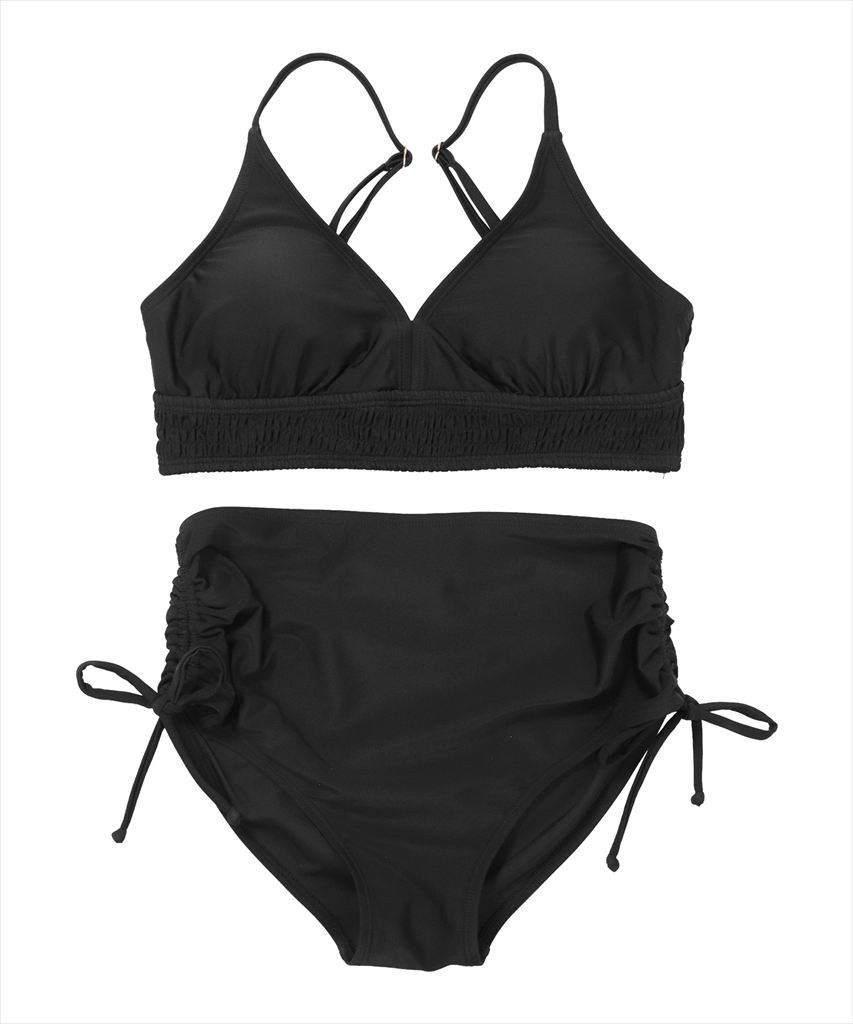 水着 レディース シャーリング ドロスト ビキニ 2点セット セットアップ セパレート