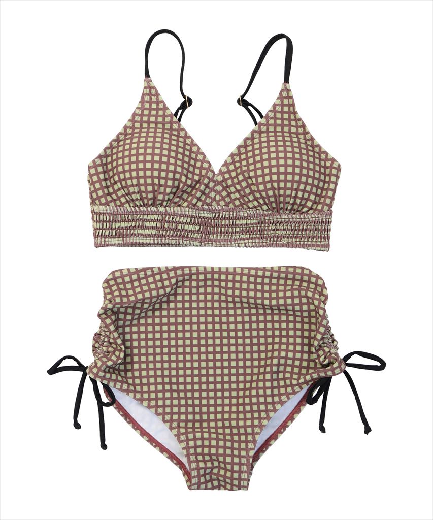 水着 レディース シャーリング ドロスト ビキニ 2点セット セットアップ セパレート