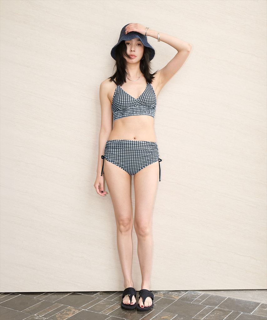 水着 レディース シャーリング ドロスト ビキニ 2点セット セットアップ セパレート