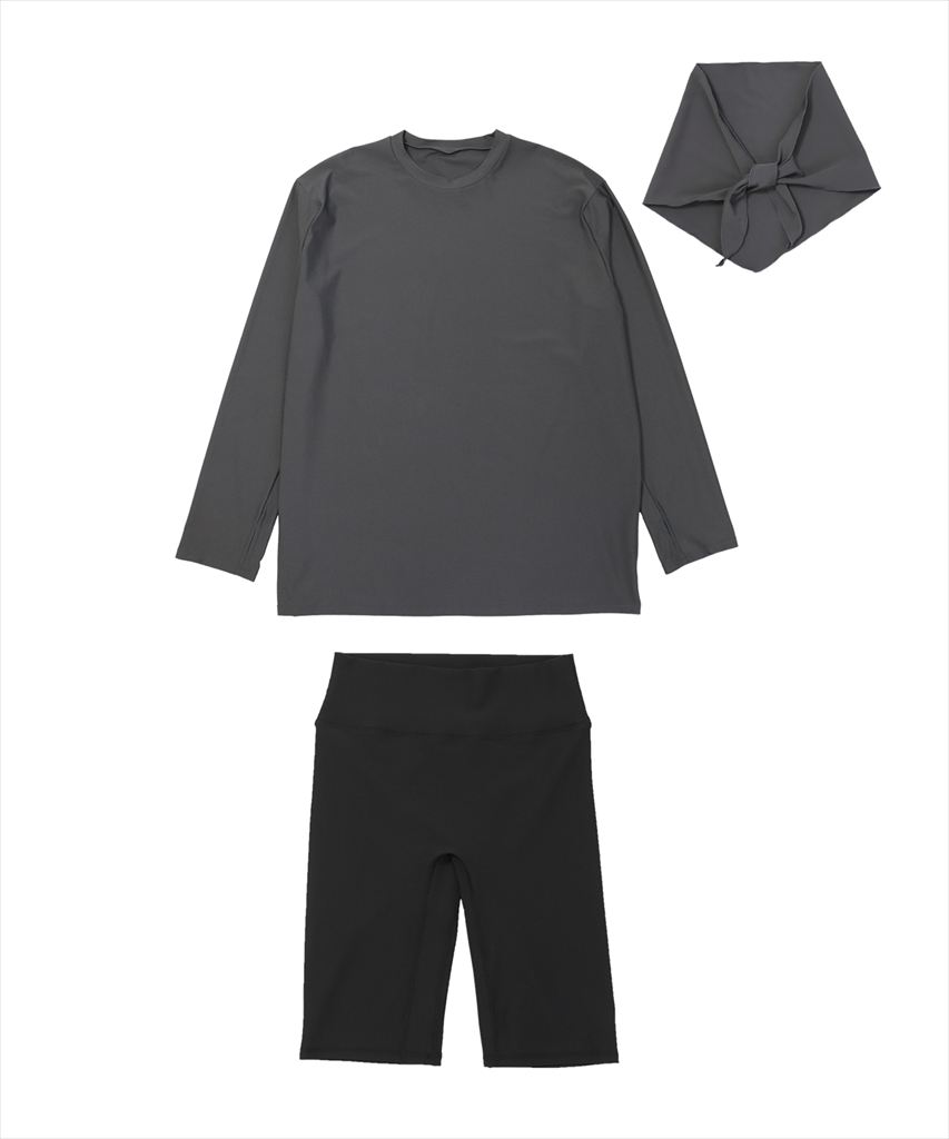 【紫外線カット率99％以上】水着 レディース 体型カバー ラッシュガード 3点セット