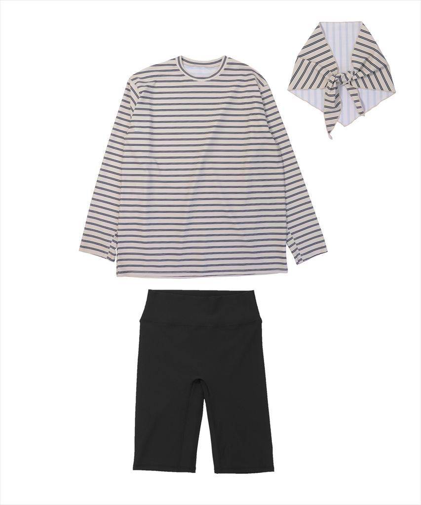 【紫外線カット率99％以上】水着 レディース 体型カバー ラッシュガード 3点セット