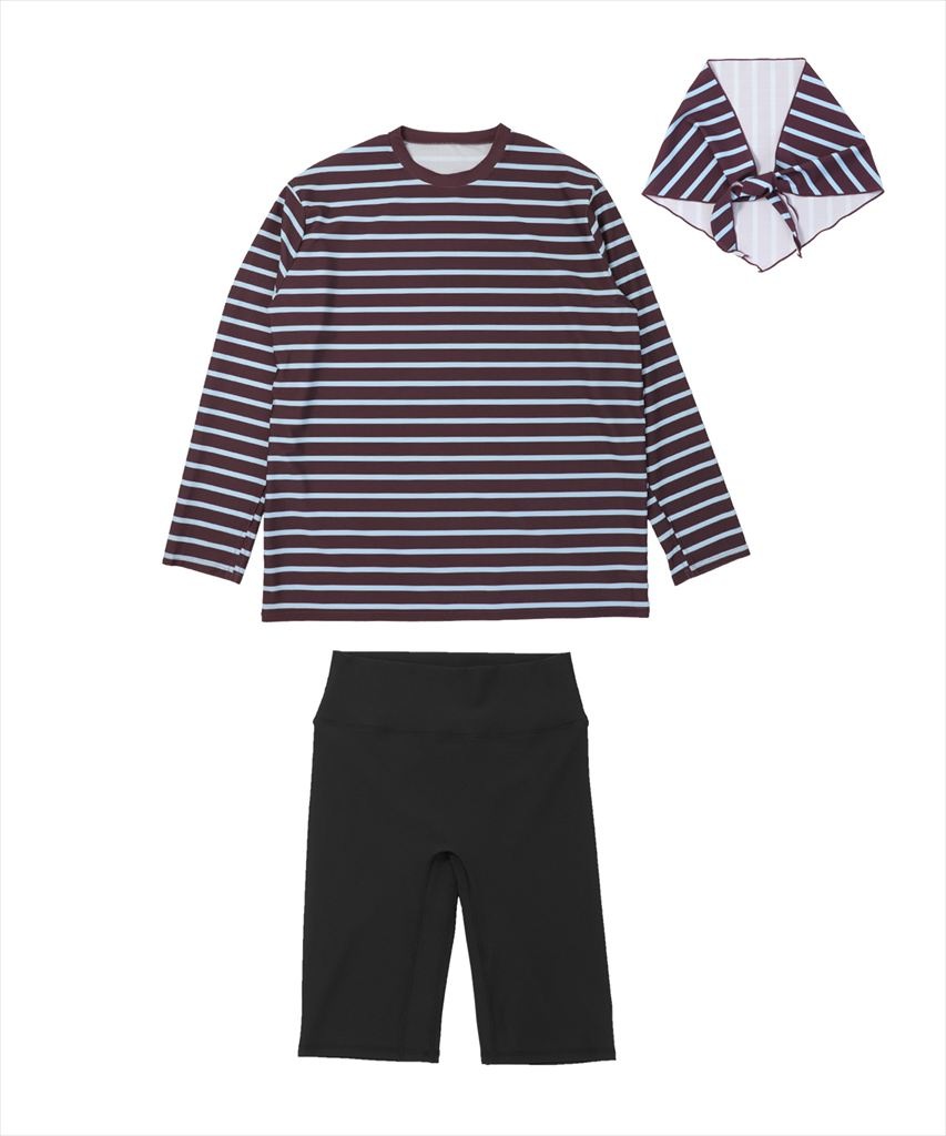 【紫外線カット率99％以上】水着 レディース 体型カバー ラッシュガード 3点セット