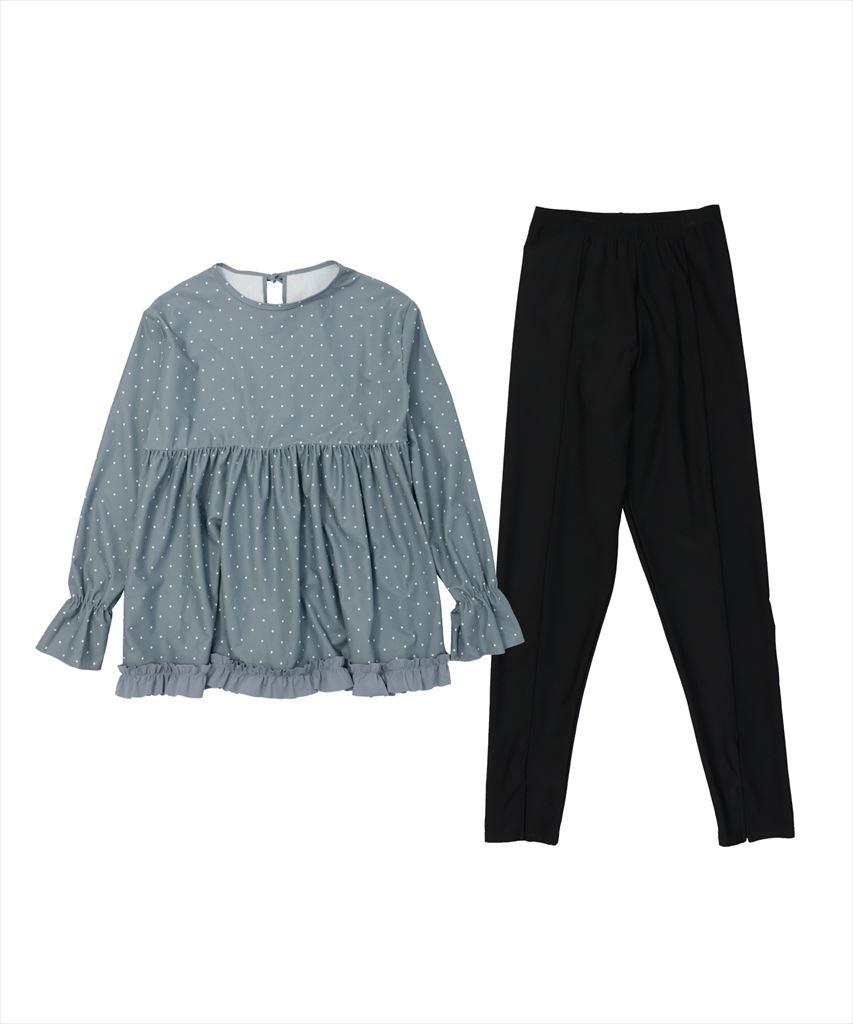 【UVカット】水着 レディース 体型カバー ラッシュガード 2点セット UPF50+ uvカット フィットネス 水陸両用 レギンス 付き セットアップ セパレート