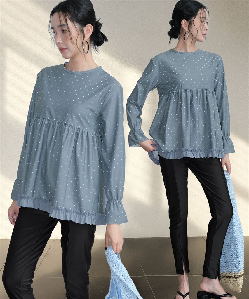 【UVカット】水着 レディース 体型カバー ラッシュガード 2点セット UPF50+ uvカット フィットネス 水陸両用 レギンス 付き セットアップ セパレート