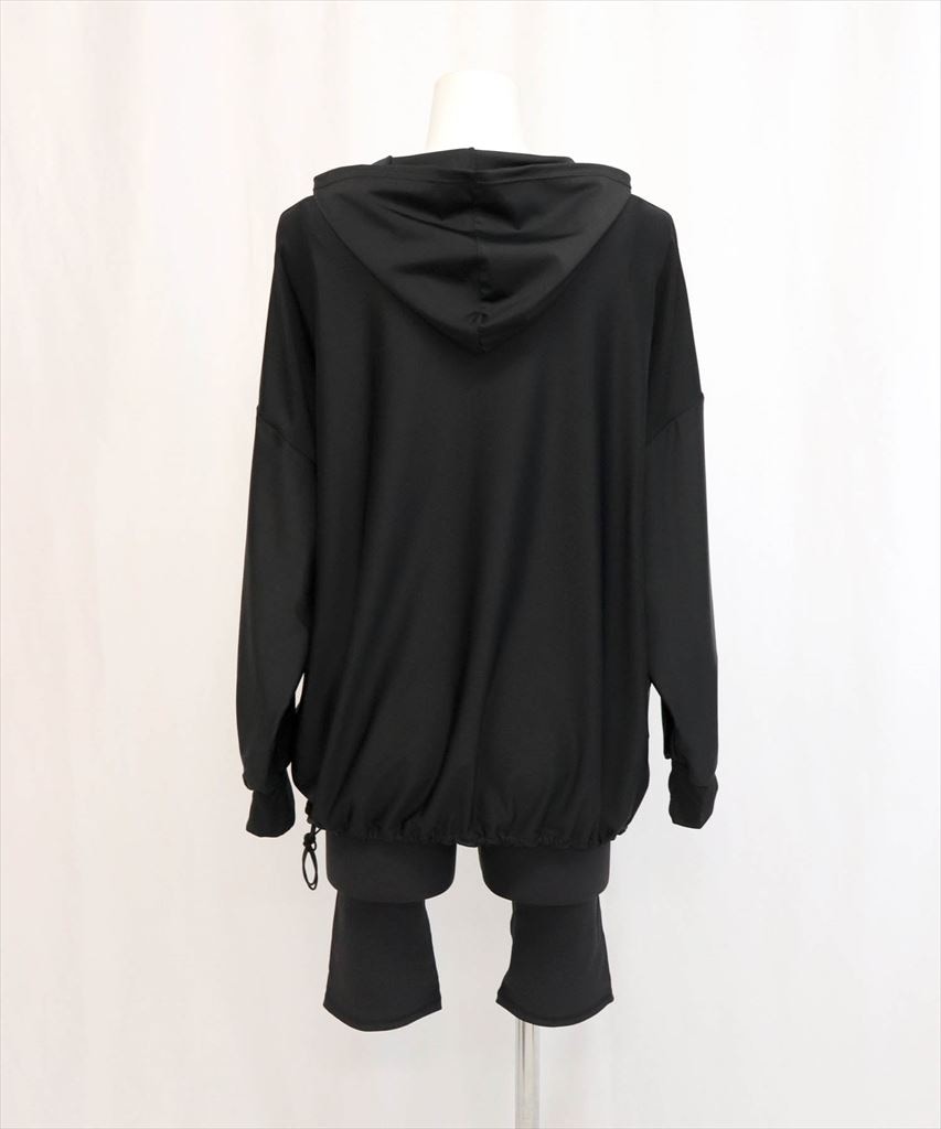 【UVカット】水着 レディース 体型カバー ハーフジップ フーディ ラッシュガード ハーフレギンス 付き 3点セット UPF50+ uvカット フィットネス 水陸両用 セットアップ セパレート