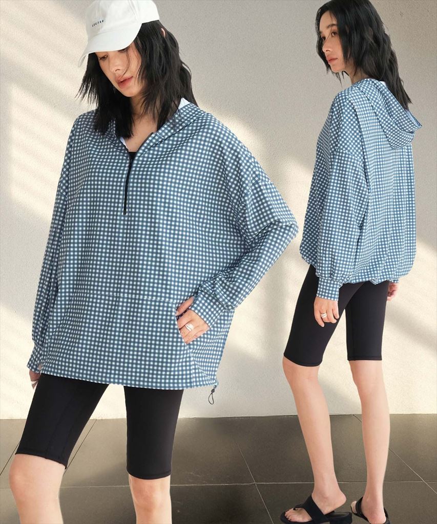 【UVカット】水着 レディース 体型カバー ハーフジップ フーディ ラッシュガード ハーフレギンス 付き 3点セット UPF50+ uvカット フィットネス 水陸両用 セットアップ セパレート