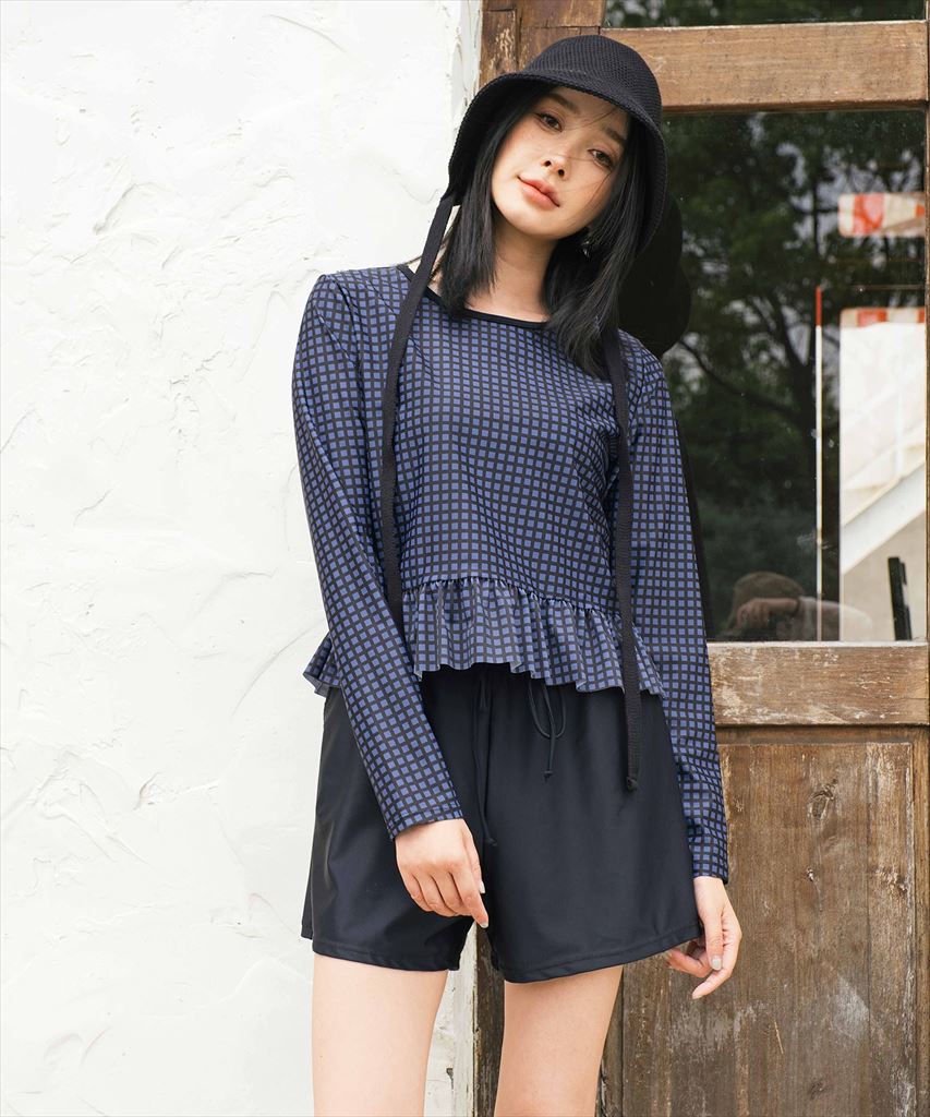 【UVカット】2点セット 水着 レディース 体型カバー ラッシュガード UPF50+ uvカット フィットネス 水陸両用 セットアップ セパレート