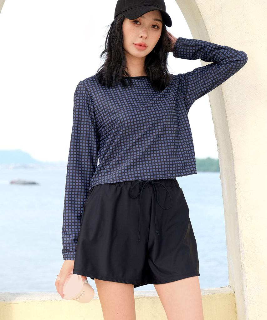 【UVカット】水着 レディース 体型カバー ラッシュガード 2点セット UPF50+ uvカット フィットネス 水陸両用 セットアップ セパレート