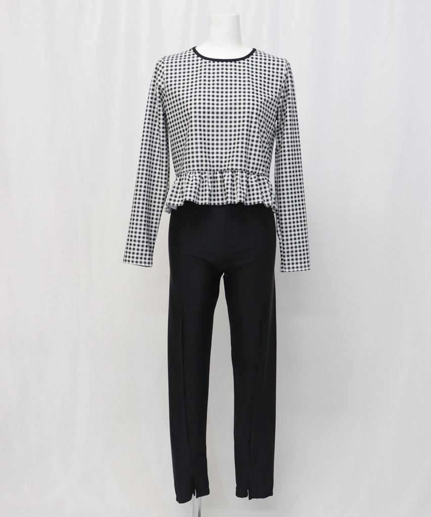 【UVカット】水着 レディース 体型カバー ラッシュガード フリルトップス 5点セット uvカット