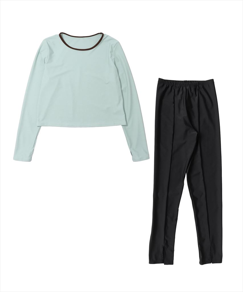 【UVカット】水着 レディース 体型カバー ラッシュガード 2点セット UPF50+ uvカット フィットネス 水陸両用 レギンス 付き セットアップ セパレート